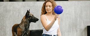 woman with dog